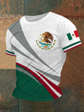 Men's Mexico Flag Print Casual Tee