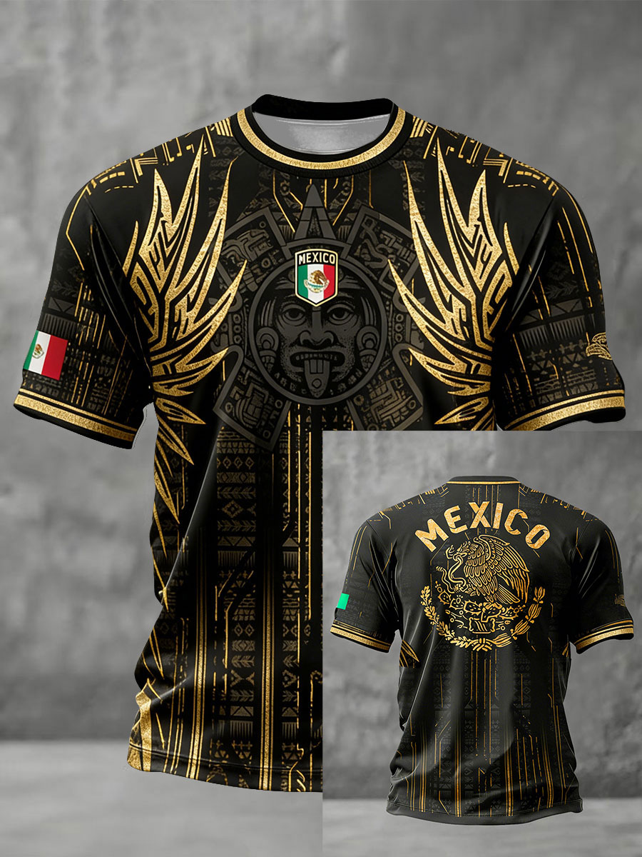 Men's Mexico Football Lover Printed T-shirt