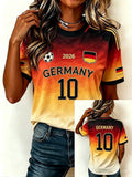 Women's Stylish Germany National Football Team Fan T-Shirt – Crew Neck, Short Sleeve