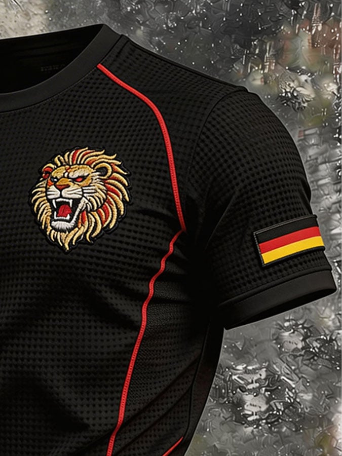 Men's Germany World Cup Waffle-Knit Open-Collar Short-Sleeve T-Shirt