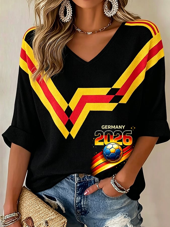 Women's Soccer Print Casual T-Shirt