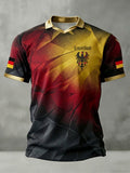 Men's German Football Team Fan Print Short-Sleeve Sports T-Shirt