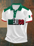 Men's Mexican Flag Print Casual Top