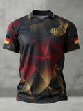 Men's German Football Team Fan Print Short-Sleeve Sports T-Shirt
