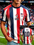 Men'S USA Football Lover Art Printed Polo Shirt