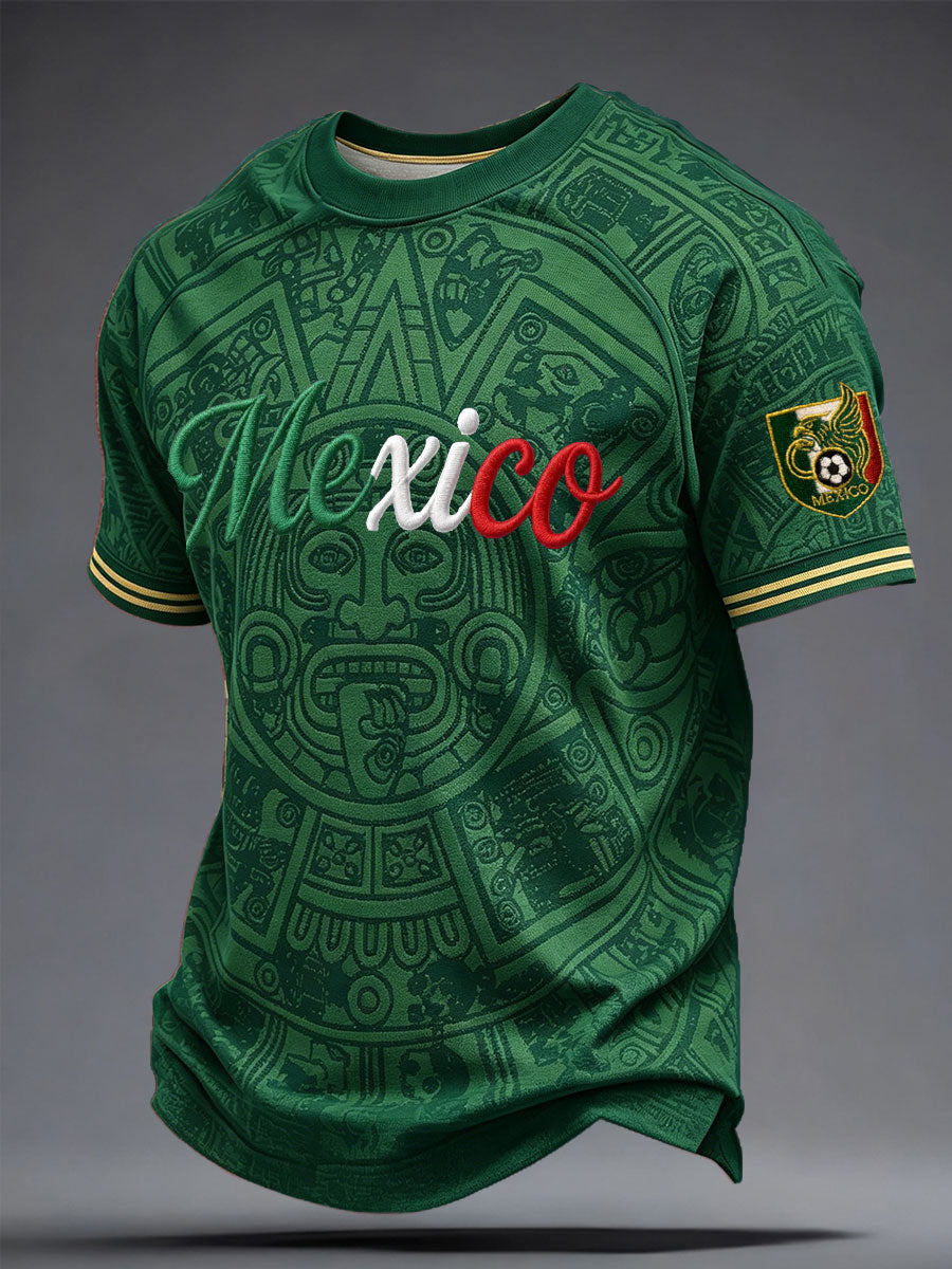 Men's Mexico Football Lover Printed T-Shirt
