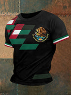 Men's Mexico Flag Print Casual Tee