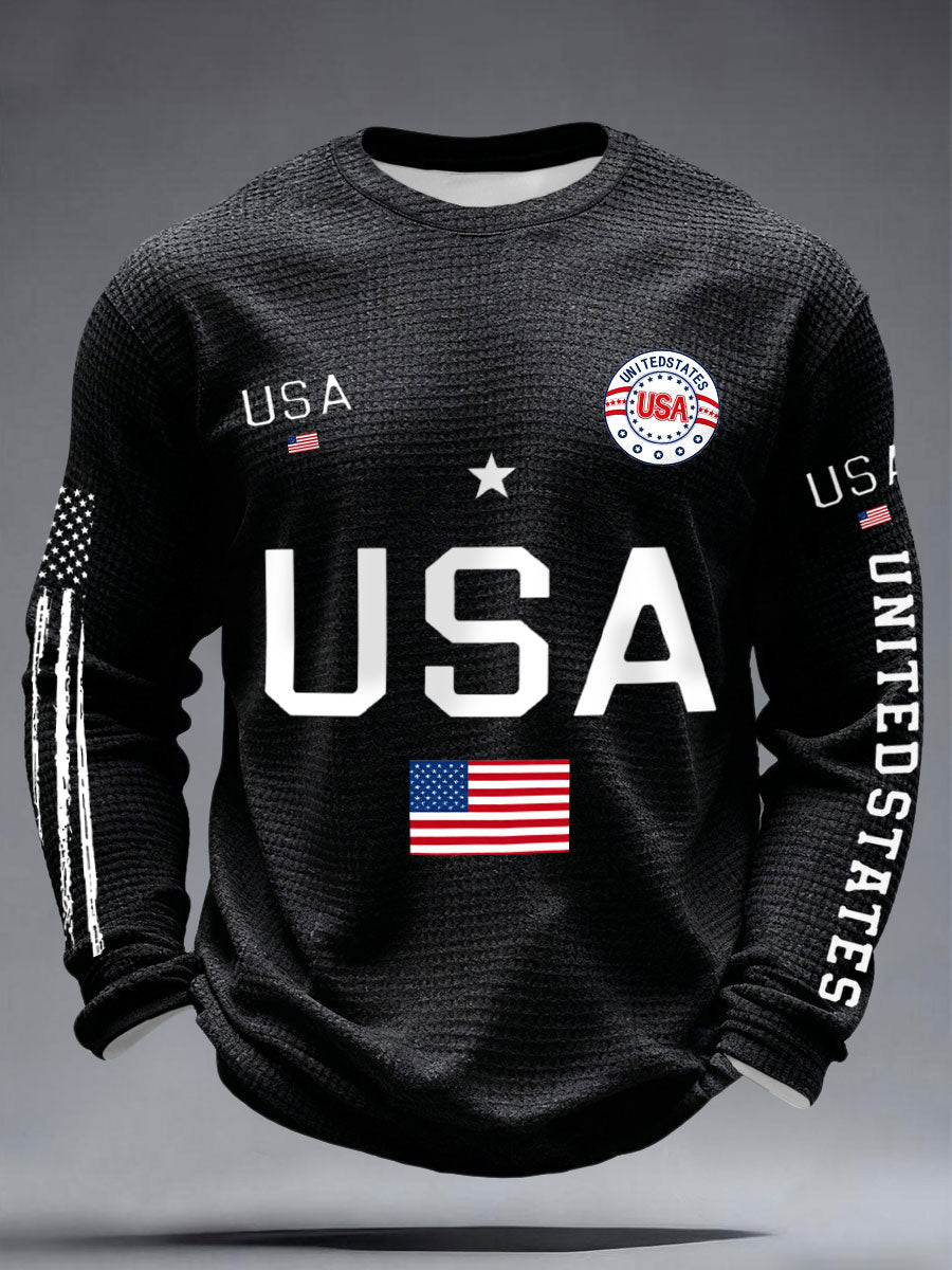 Men's USA Flag Waffle T-Shirts