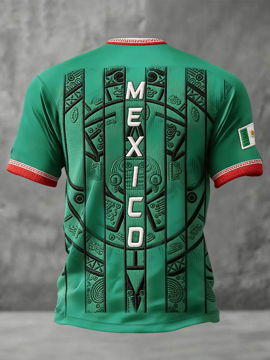 Men's Mexico Football Lover Printed T-shirt