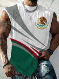 Men's Mexican Flag Print Casual Tank Top
