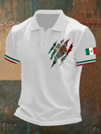 Men's Mexican Flag Printed Short Sleeved Top