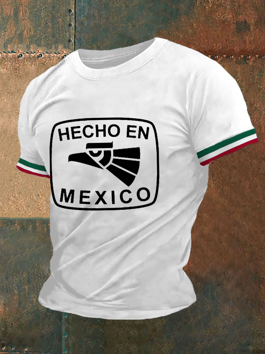 Men's Funny Hecho En Mexico Print Casual Tee