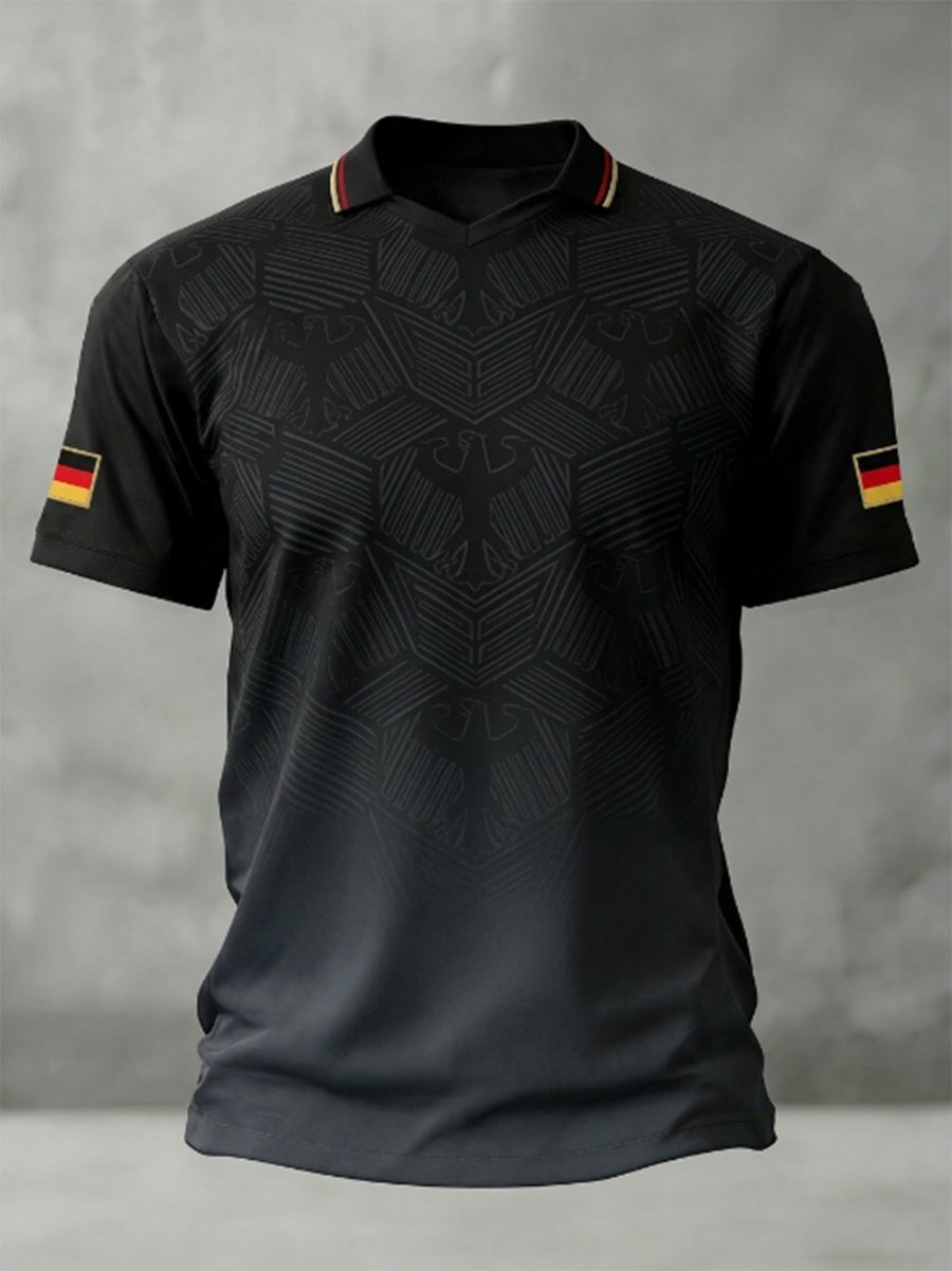 Men's German Football Team Fan Print Short-Sleeve Sports T-Shirt