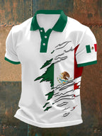 Men's Mexican Flag Print Casual Top