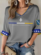 Women's Bosnia ZMAJEVI Football Lover Printed T-shirt