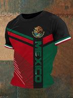 Men's Mexico Flag Print Casual Tee