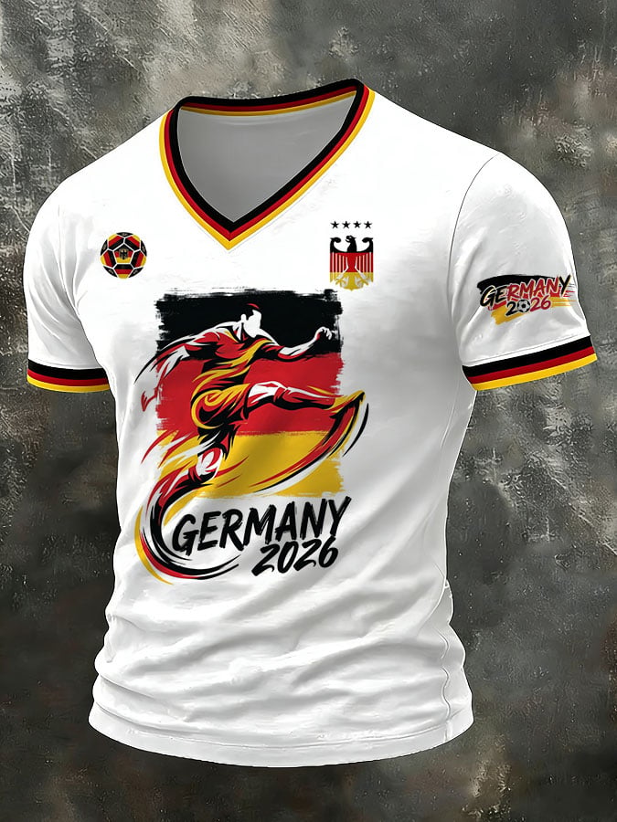 Men's German soccer Casual Printed Short-Sleeve T-Shirt