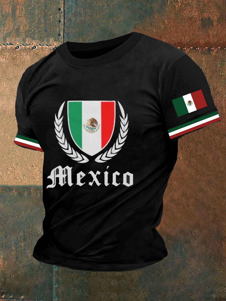 Men's Mexican Flag Print T-Shirt