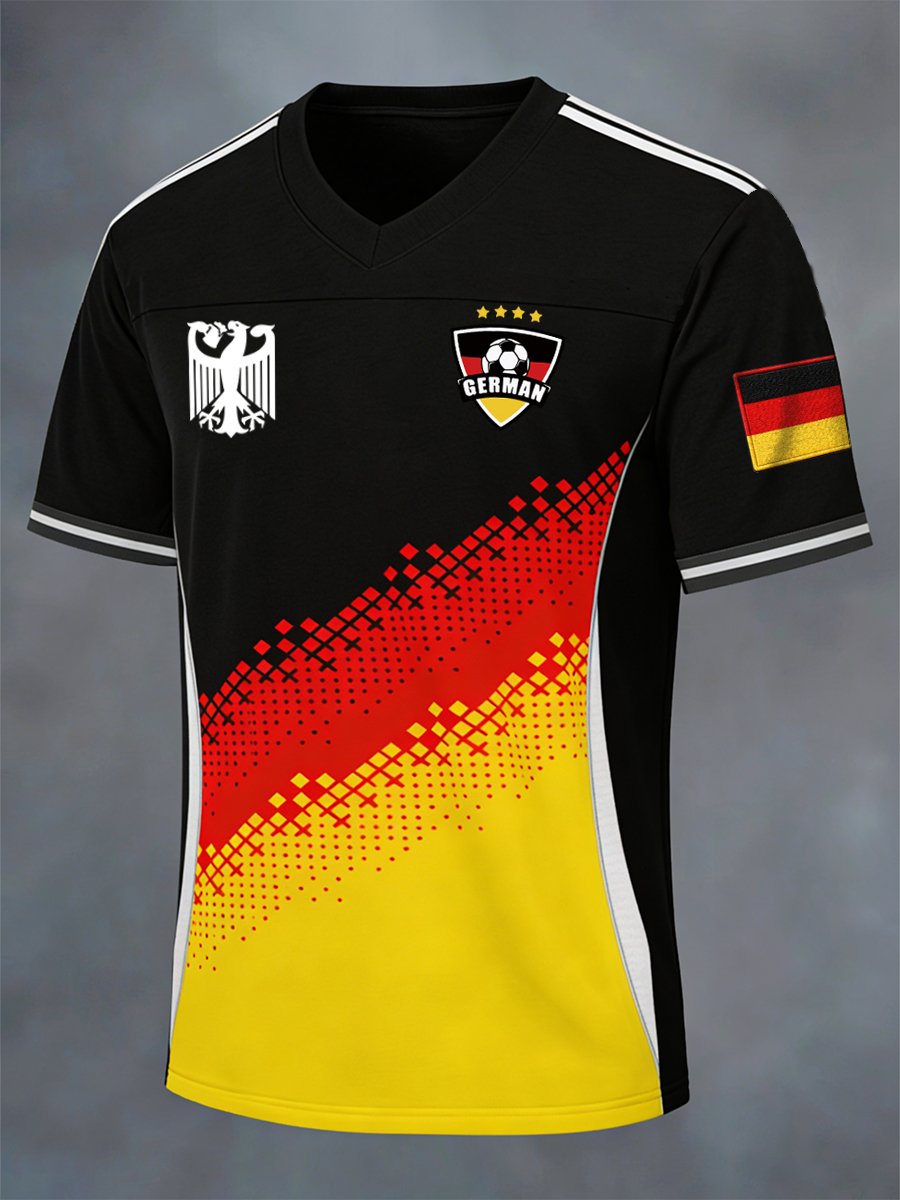 Men's German Soccer World Cup Short-Sleeved Sports T-Shirt