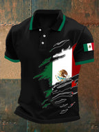 Men's Mexican Flag Print Casual Top