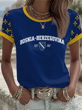 Women's  Bosnia ZMAJEVI Football Lover Printed short-sleeved T-shirt