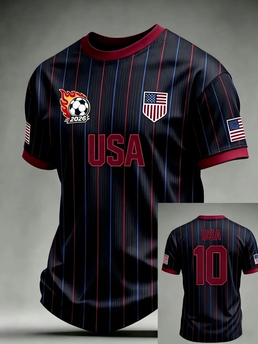 Men'S USA Football Lover Art Printed Polo Shirt