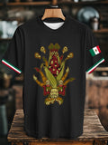 Unisex  Mexican Aztec Flag Printed Short Sleeved T-shirt