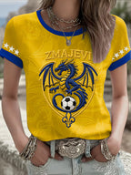 Women's Bosnia ZMAJEVI Football Lover Printed T-shirt