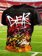 Men's Retro Color-Block Spliced Germany National Team Fan Soccer T-Shirt (Short Sleeve)