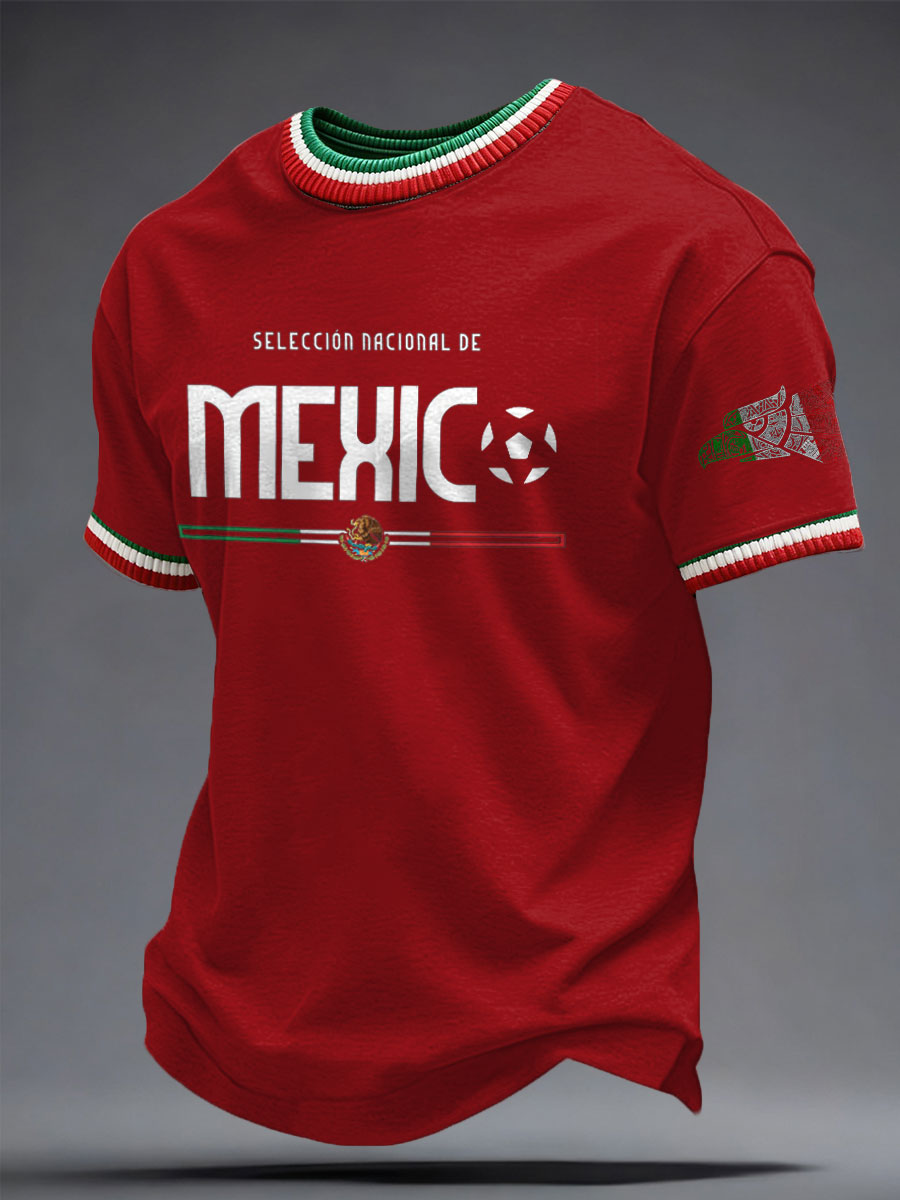 Men's Mexico Football Lover Printed T-shirt