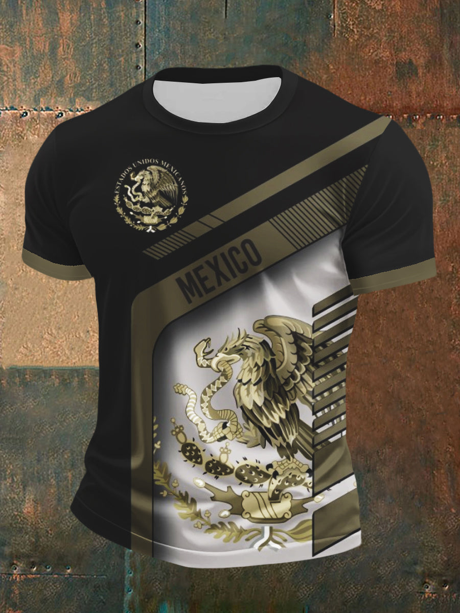 Men's Mexican Culture Design Short-Sleeved Sports Casual Shirt
