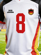 Men's Germany National Team Fan Jersey — Color-Block Spliced, No. 8 Short-Sleeve T-Shirt (Breathable Mesh)