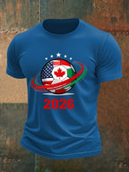 Men's   2026 Soccer Print Gift For Soccer Fans Casual Tee