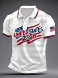 Men'S USA Football Lover Art Printed Polo Shirt