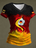 Women's Casual T-Shirt with German Football Print