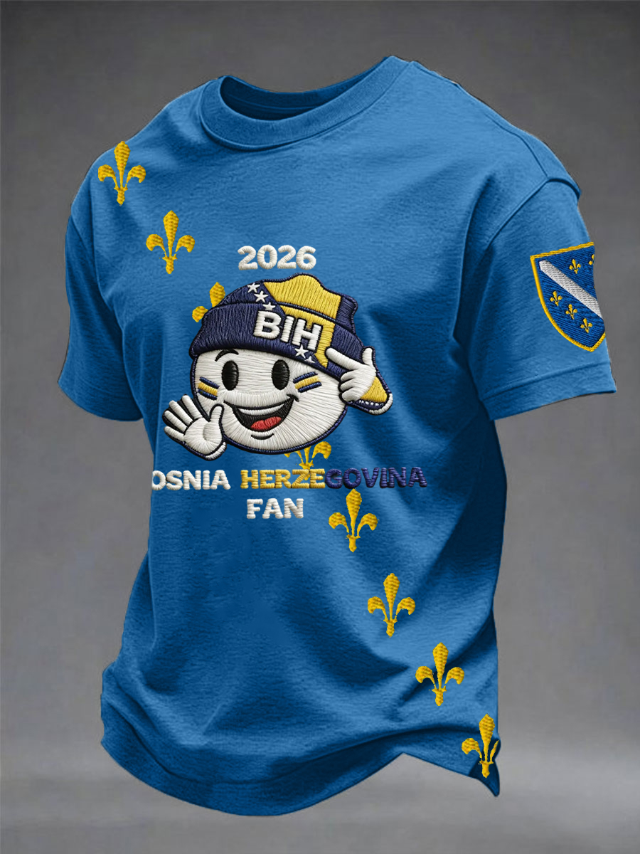 Men's  Bosnia ZMAJEVI Football Lover Printed short sleeves t-shirt