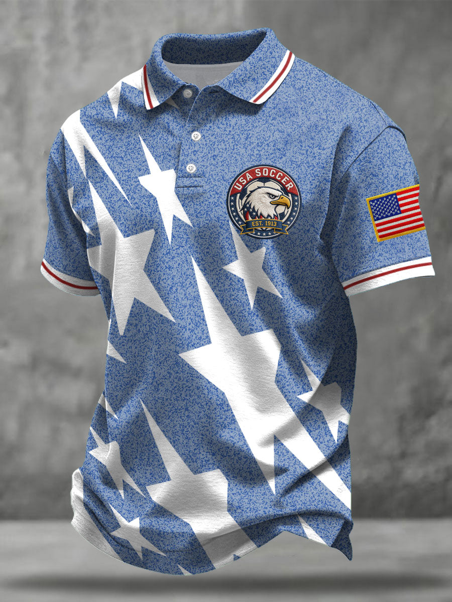 Men's USA Football Lover Printed Casual Tops