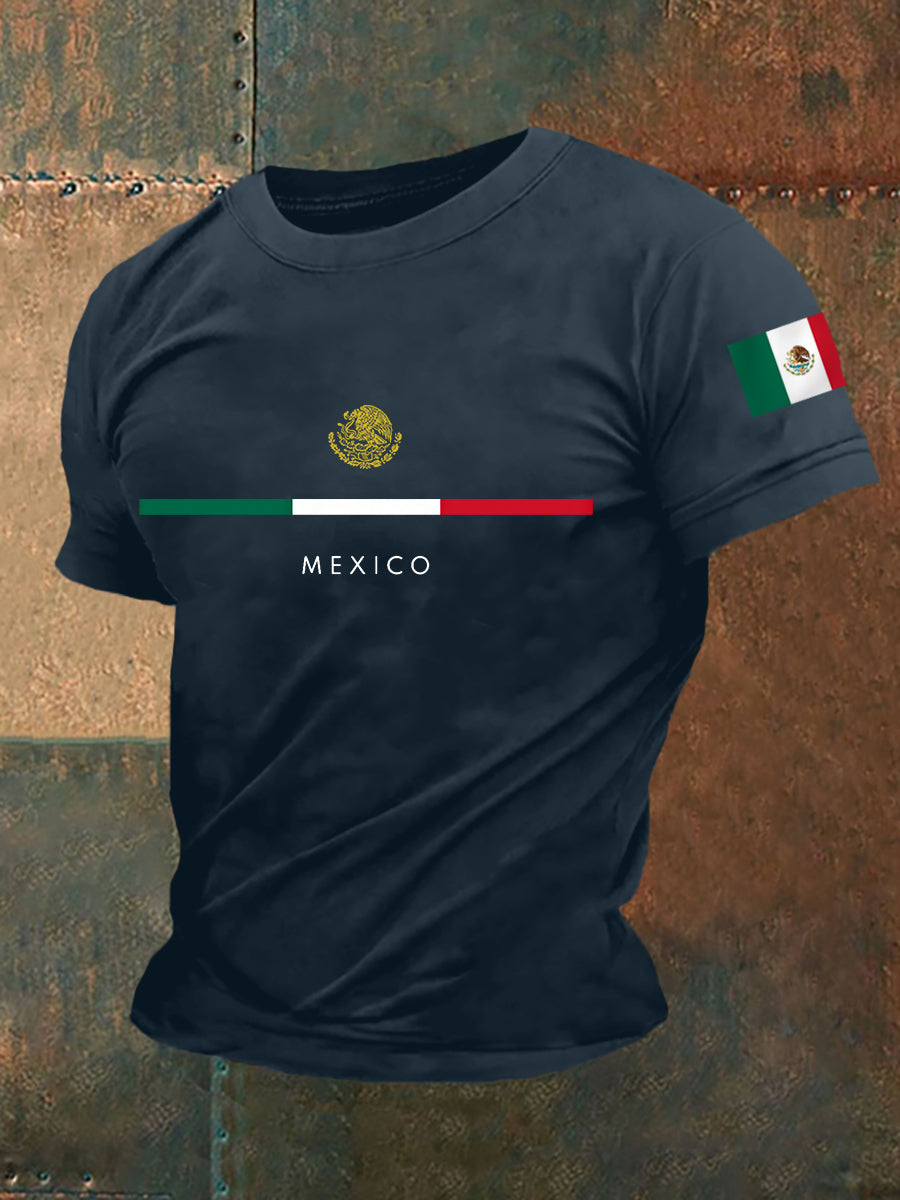 Men's Mexico Falg Print Casual Tee