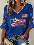Retro USA Football Fan-Style Casual Jersey
