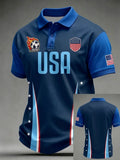 Men's USA Football Lover Art Printed Polo Shirt
