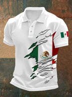 Men's Mexican Flag Print Casual Top