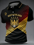 Men's Soccer Print Casual Polo Shirt