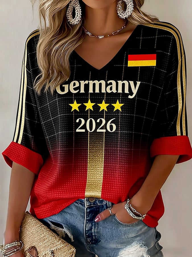 Women's Soccer Print Casual T-Shirt