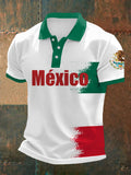 Men's Mexican Flag Print Casual Top