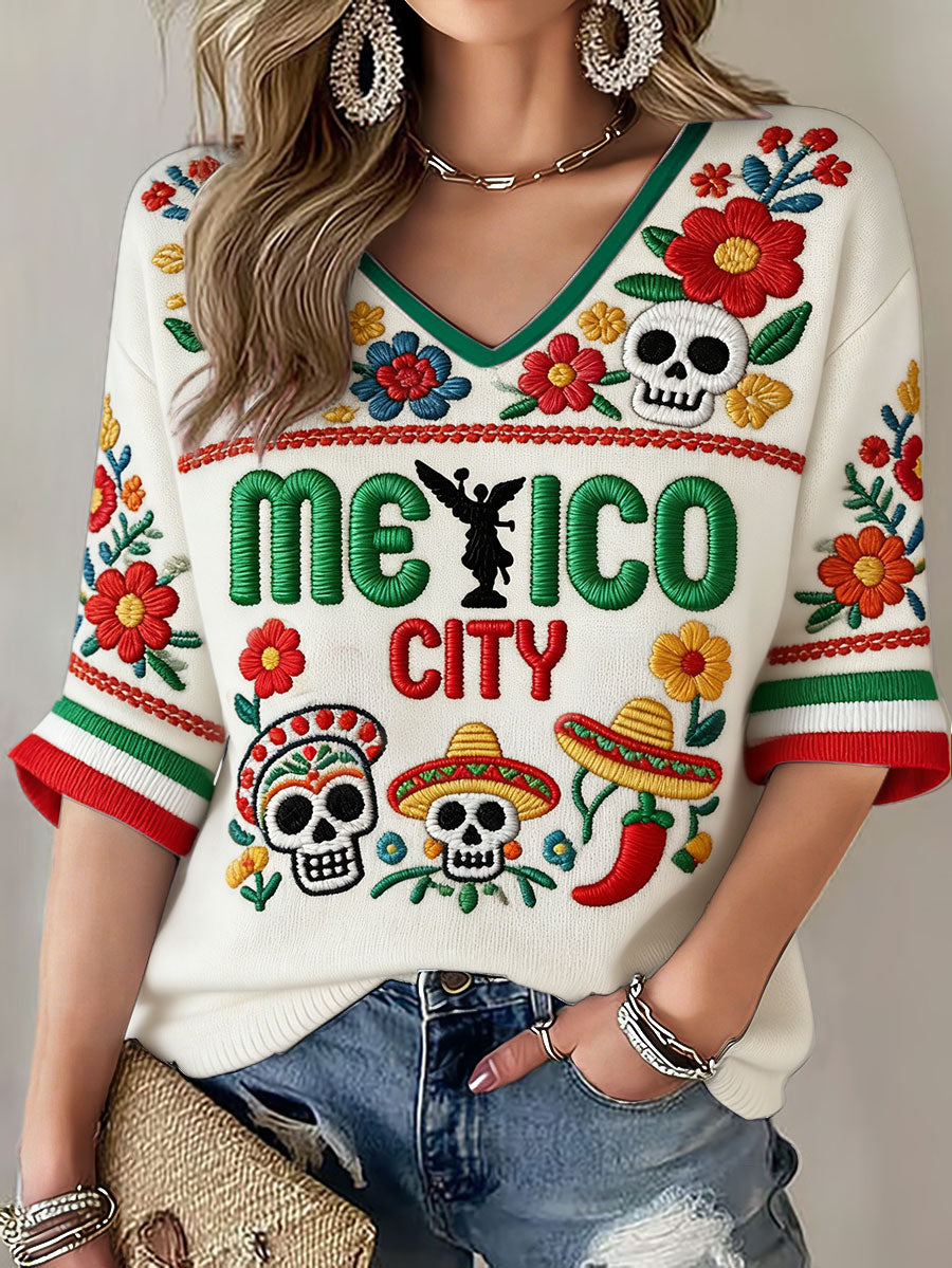 Women's Mexico Football Lover Printed T-shirt