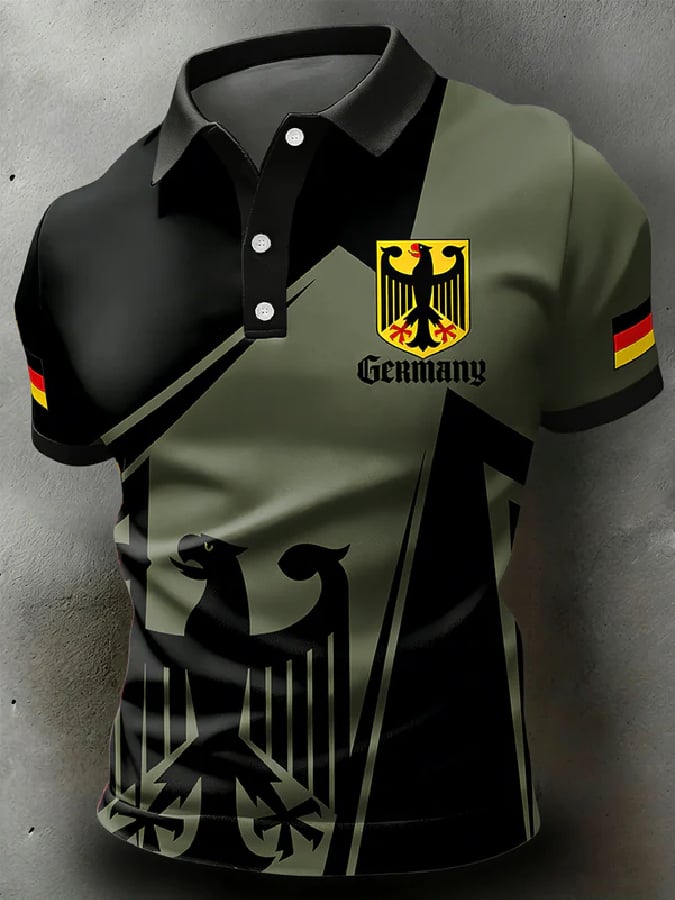 Poloshirt für Herren mit deutschem Patrioten-Print