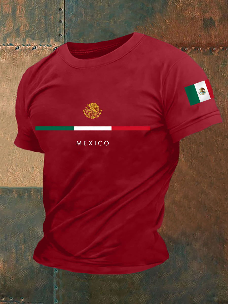 Men's Mexico Falg Print Casual Tee