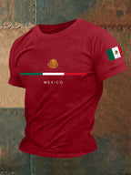 Men's Mexico Falg Print Casual Tee