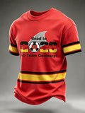 Herren-T-Shirt Im Casual-Stil Mit Rundhalsausschnitt, Kurzen äRmeln Und Deutschem FußBall-Print