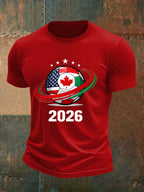 Men's   2026 Soccer Print Gift For Soccer Fans Casual Tee